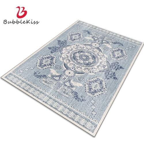 Bubble Kiss Retro Carpets For Living Room Water Wash Blue Floor Mat Modern Style Home Rugs Fashion Old Surface Design Foot Pad