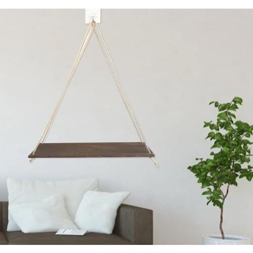 1 Set Wall Mount Flowerpot Shelf Stable Wood Punch-free Good Load Capacity Flower Pot Holder Home Party