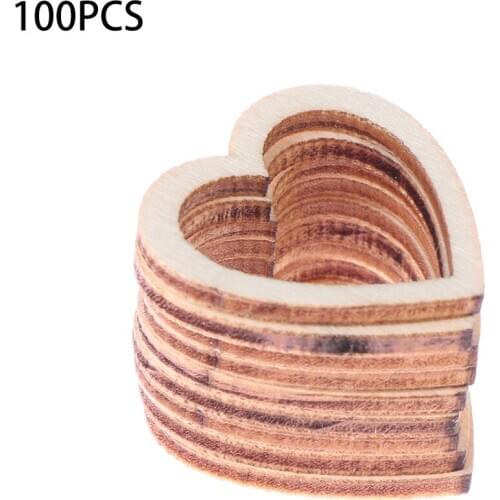 100pcs/lot New Popular Hollow Love Heart Wooden DIY craft Laser Cut Embellishment Craft Decor Ornaments Wedding Fashion Decora