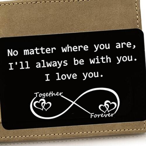 New Year Love Note Boyfriend Gifts Engraved Wallet Cards Inserts Anniversary Gifts party favors Christmas Gifts for Husband Men