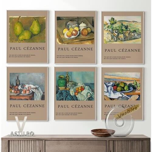 Paul Cezanne Still Life With Curtain Painting Poster Retro Art Print High Quality Wall Decor Canvas Painting Kids Room Decorate