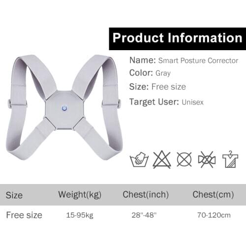 Sweettreats Adjustable Smart Back Posture Corrector Back Intelligent Brace Support Belt Shoulder Training Belt Correction Spine