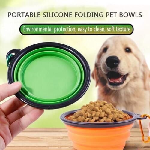 1000ML Pet Bowl Folding Silicone Travel Dog Bowls Walking Portable Water Bowl For Small Medium Dogs Cat Bowls Pet Eating Dishes