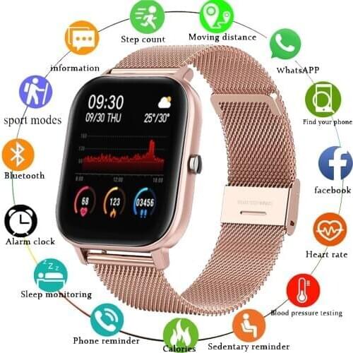 LIGE 2020 New Smart watch Mens and Womens Sports leisure Heart rate Blood pressure sleep Information reminder Waterproof watch