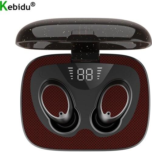 Touch Control ES02 Bluetooth 5.0 Earphones Sports Headset with Mic Stereo Handsfree Charging Bin Waterproof Bluetooth Headset