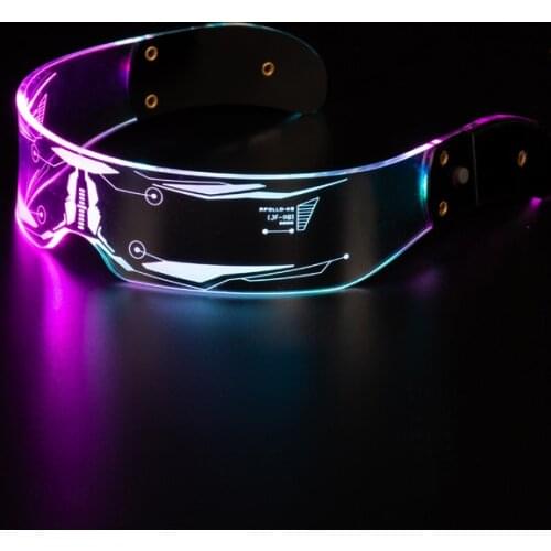 New Colorful LED Light Up Glasses CyberINGS Punk Style EL Wire Neon Party Luminous Glasses Rave Costume Party Toys Kids Gift