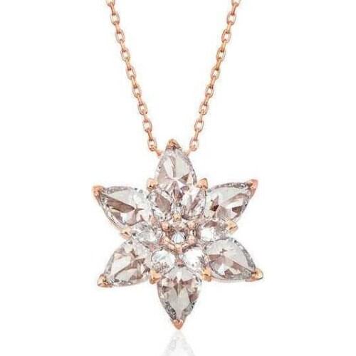 Tevuli 925 Sterling Silver White Lotus Flower Necklace