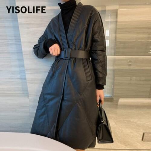 YISOLIFE Women's Leather Down Jackets