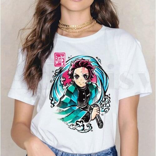 Demon Slayer Kimetsu No Yaiba Kamado Tanjirou Short Sleeve Female Tops Tees Harajuku VintageT Shirts Womens T-shirt
