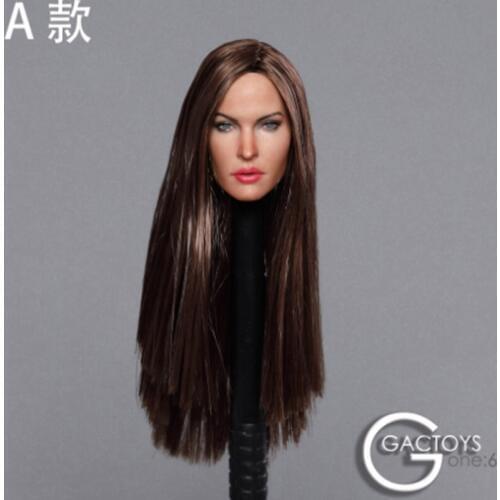1/6 Scale Head Sculpt Megan Fox for 12'' Action Figure Body Female Figure Sexy Beauty Head Long Straight Hair GACTOYS