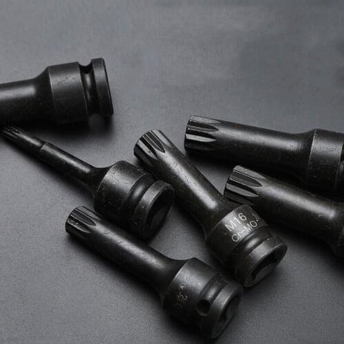 1pcs 1/2 small wind cannon bit, pneumatic plum blossom 12-point one-piece bit, big flying sleeve