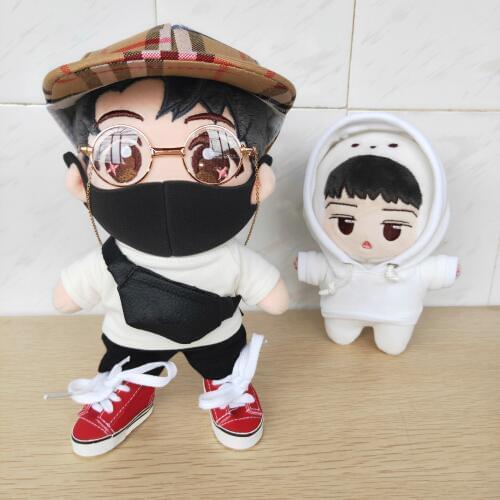 15-20cm doll use doll baseball hat glasses with chain tshirt sports shoes bag