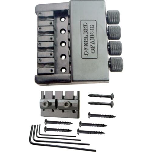 4 Strings Headless Guitar Bass Bridge Tailpiece Roller Saddle W/Worm Involved