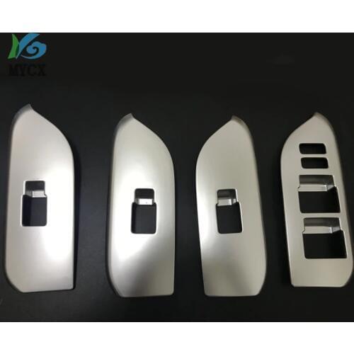 Accessories For Toyota Land Cruiser 150 Prado LC150 FJ150 2010-2018 Matt Silver Window Glass Switch Cover Chrome car-Styling