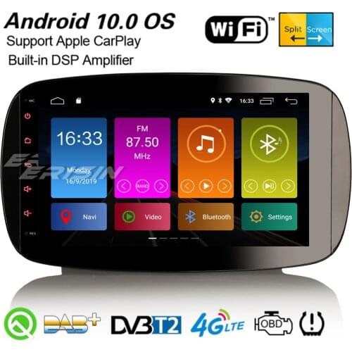 Erisin 3099 9" Android 10.0 Car Stereo DSP DAB+ Carplay WiFi Bluetooth SD TPMS DVB-T2 Canbus DVR USB GPS For Mercedes-Benz Smart
