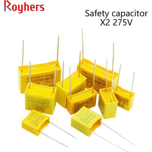 Safety Capacitor X2 275V 275V 0.1uF 0.22 0.47 1uf 1.2uf 0.22 0.68uf 104K Pitch 10 15 22.5MM Capacitor 10Pcs