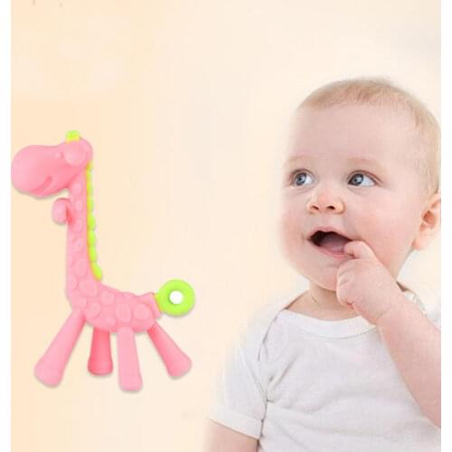 Baby Teether Cartoon Teething Nursing BPA Free Soft Silicone Baby Teeth That Fawn Molar Rod Giraffe To Bite The Teether Safty