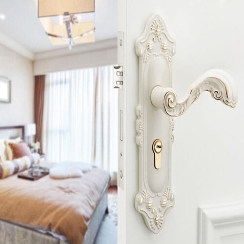 Classic design ivory high-grade indoor room zinc alloy solid wood white door lock handle