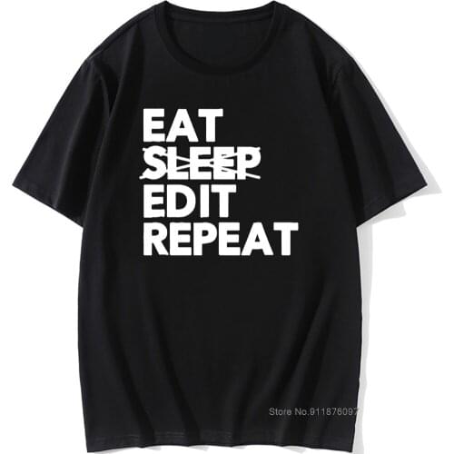 Funny Video Editing Film Editor T Shirts Men Summer Cotton Harajuku Short Sleeve O Neck Streetwear Hip Hop T-shirt
