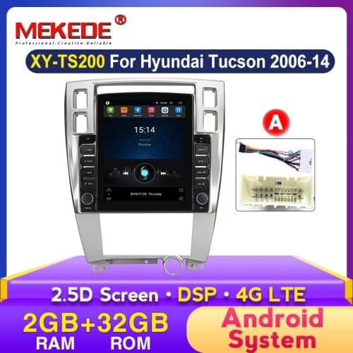 HD 1024*768 2.5D 2G+32G Tesla Style Screen for Hyundai Tucson 2006-2013 Android WIFI BT DSP Car Radio Multimedia Player GPS Navi