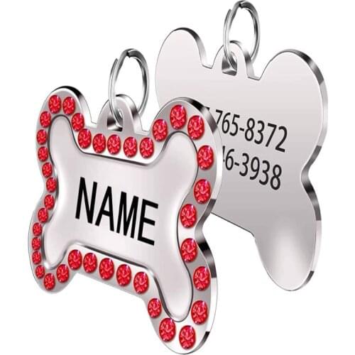 Personalized Pet ID Tag Keychain Engraved Pet ID Name for Cat Puppy Dog Collar Tag Pendant Keyring Bone Pet Accessories