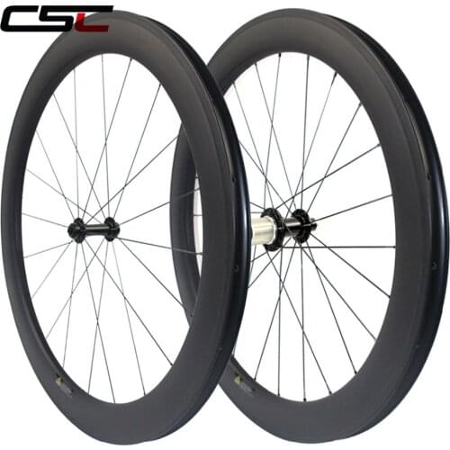 CSC Ceramic Bearing 23mm Width 60mm Clincher China Carbon Bicyle Wheels with 6 Pawls R13 hub