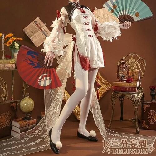 Game Onmyoji Cos Suit Shiranui Chinese Style Cheongsam Magic Capital Qimeng Cosply Costume For Female H