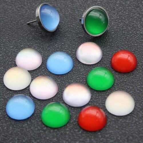 Round Resin Cabochons Cameo Beads Flatback Scrapbooking Domes Cabochon Embellishments for DIY Earring Jewelry Making Accessories