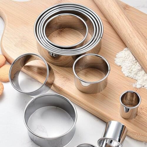 2/3/4/5/6/7/8/9cm Dumplings Molds Set Stainless Steel Round Cutter Maker Cookie Pastry Wrapper Dough Cutting 11Pc Kitchen Gadget