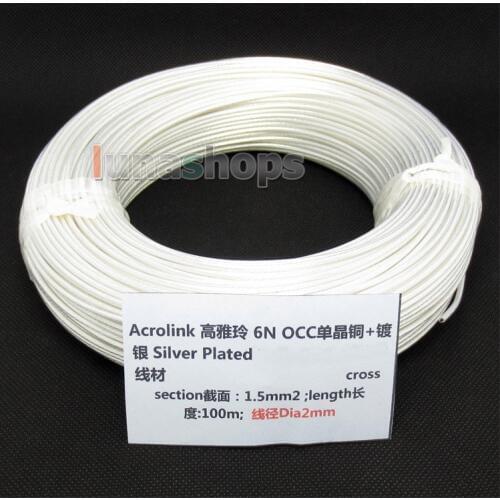 LN004374 100m Acrolink Silver Plated OCC Signal Wire Cable 1.5mm2 Dia:2mm For DIY