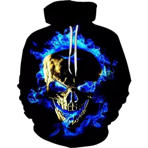 Mens Sweatshirt Autumn 2021 Hooded Personalized Sweatshirt 3D Skeleton Printed Casual Mens Womens Street Fashion Sweatshirt