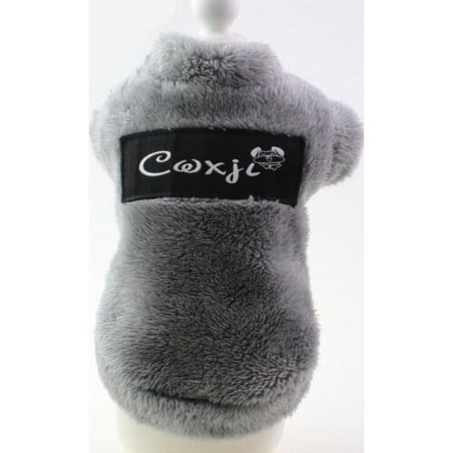 New Autumn Winter Dog Clothes For Small Dogs Girl Boy Xs Dog Coat Teddy Thick Gray Fleece Puppy Outfit Pet Clothing