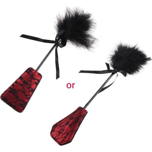 2021 New Adult Sex Toy Flirting Spanking Lace Paddle Erotic Fluffy Feather Tickled Whip