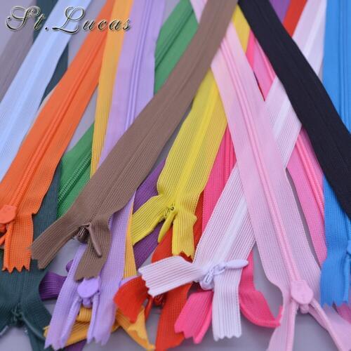 Wholesale 50pcs/lot 40cm 3# Nylon colorful Zippers For DIY Invisible Zipper Back cushion Skirt For Home Use Sewing accessories