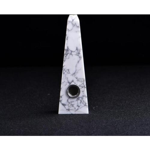 Wholesale Natural White Turquoise tobacco pipe Flat headed Individual crystal smoking pipe Point Wand