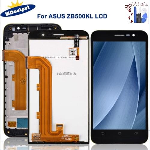 Original For Zenfone Go ZB500KL LCD Display Touch Screen with Frame Digitizer Assembly Replacement For ASUS ZB500KL X00AD+Frame