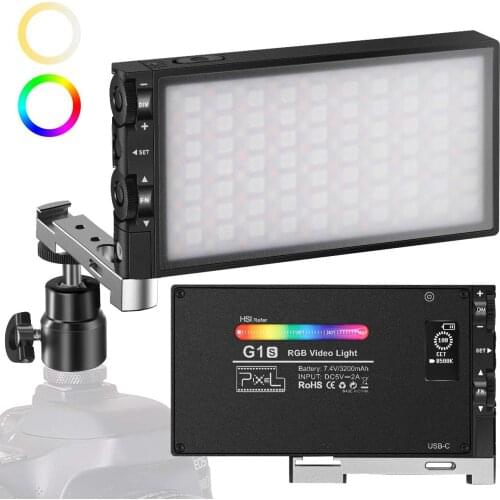 Upgraded G1S Pocekt Photography Light Dimmable RGB LED Video Light On Camera Fill Light Studio DSLR Camera Light for Vlog