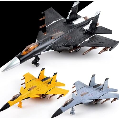 Pull Back Light Music Fighter Airplane Aircraft Collection Model Toy Kids Educational Toys for Children Gifts