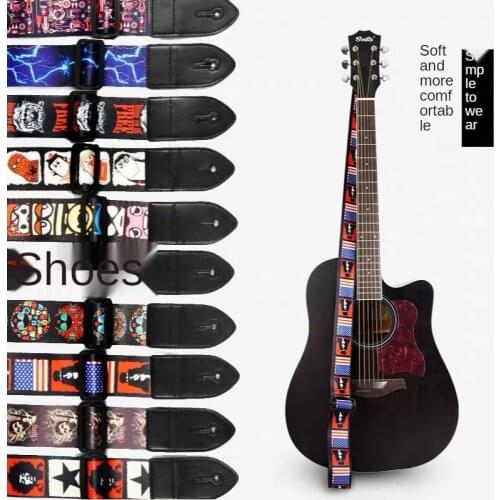 Guitar Strap Ethnic Style Widened Acoustic Guitar Strap Electric Guitar Polyester Printed Guitar Strap Guitar Accessories