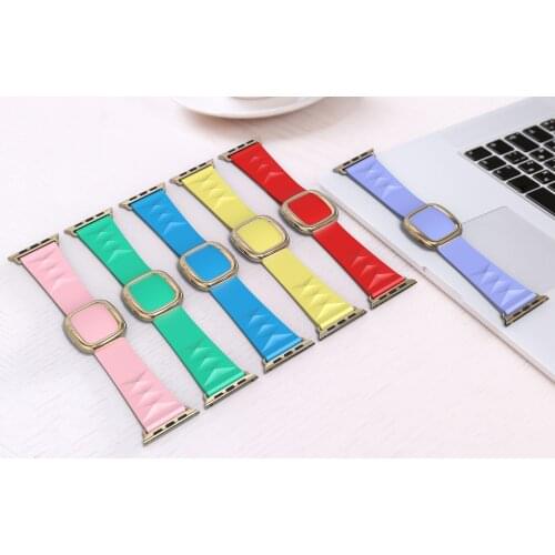 For Apple Watch Band 44mm 40mm 42mm 38mm Silicone Modern Band Belt Flexible Watch Strap for Apple Watch SE Series 6 Wristband