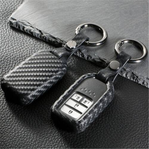 Peacekey silicone carbon Car Key Cover Case Fob For Honda /Accord /CRV /Civic Crosstour Pilot Remote Key