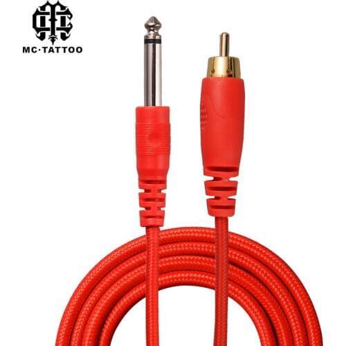 High Quality Tattoo 1.8M Silicone Tattoo Machine Clip Cord RCA Clip cable For Tattoo Gun Power Supply Cable Accessory
