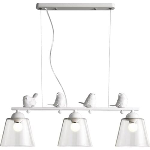 Nordic Modern Resin White Bird Pendant Lights Dining Room Bar Childrens Bedroom Floating Window Corridor Hanging Pendant Lamps
