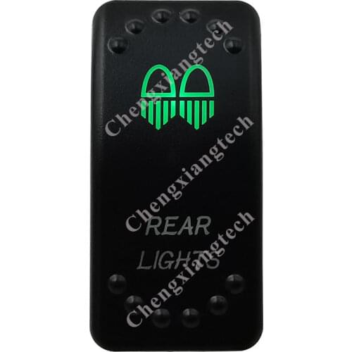 12V/24V Car Boat 3 Pins SPST ON/OFF Green & Blue Led Light Rocker Toggle Switch Rear Lights for Carling ARB Narva 4x4