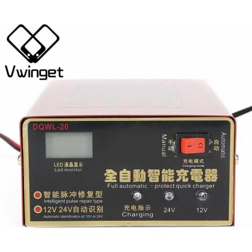 New 12V/24V 10A 6-105AH Portable Car Battery Charger Motorcycle Battery-Charger Lead Acid Battery Charger EU plug