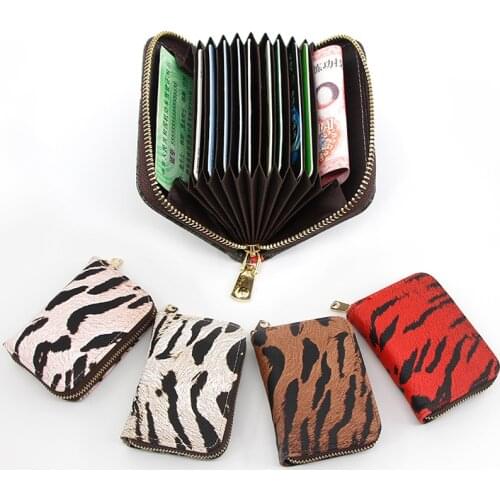 Women Men Credit ID Card Holder Case Extendable Business Bank Cards Bag Small Wallet Leopard Coin Purse Carteira Mujer Male