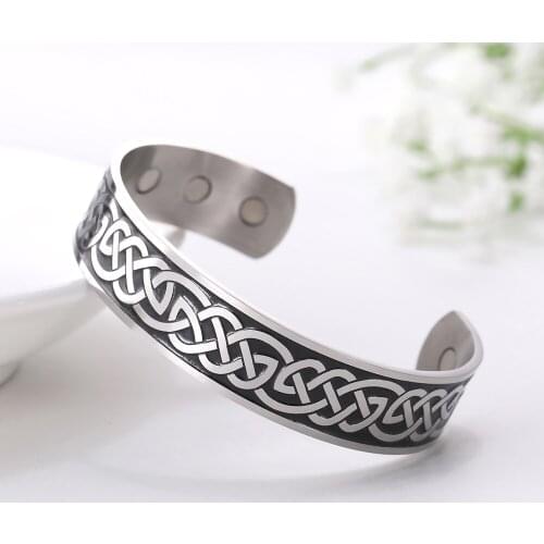 Nordic Viking style amulet stainless steel bracelet Fashion Viking cross pattern carved bracelet couple gift for sale