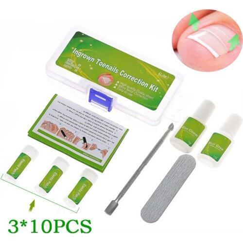 1 Set Professional Ingrown Toe Nail Correction Pedicure Tools Foot Care Elastic Patch Straightening Clip Brace With Glue