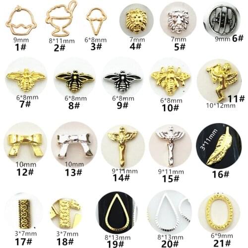 10pcs/lot Japan Korea 3D Alloy Nail Decorations Metal Icecream Drop Oval Nail Accessories DIY Charm Styling Tools Nail Art Parts