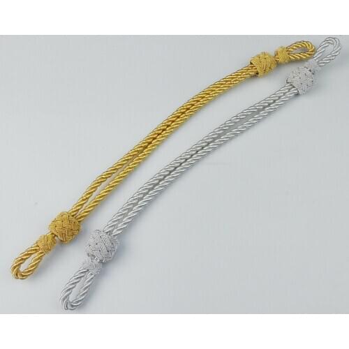 2PCS WWII German Military officer Cap Hat Chin Cord silvery and golden metal wire Reproduction Military Store 5605101